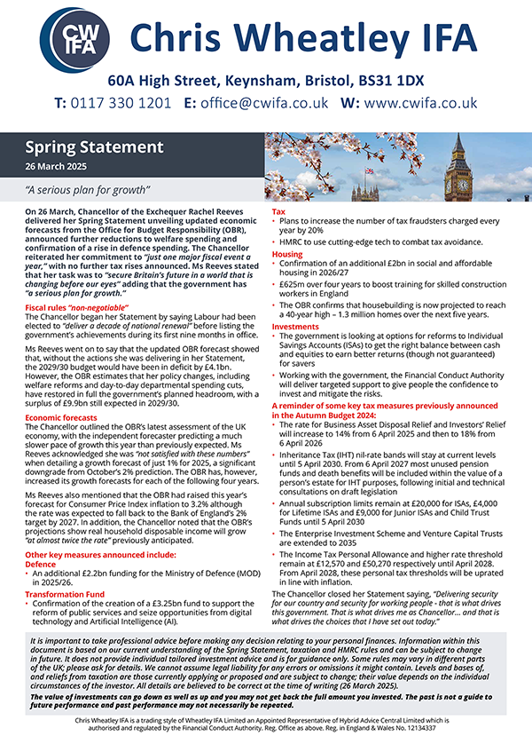 Spring Statement 2025